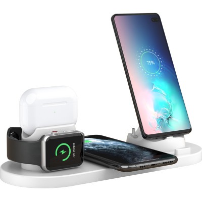 4 in 1 Fast Wireless Charging Stand Dock with USB For Mobile Phone, Watch, Airpods Universal charger station